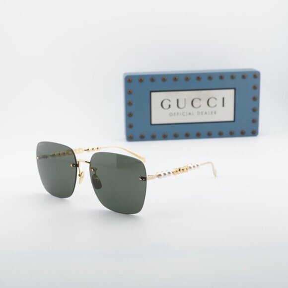 Gucci GG1923SA 001 Square Sunglasses - Gold with Pearl/Grey main image 6